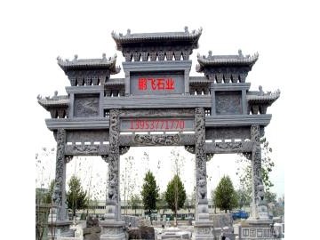 石雕牌坊三進門嘉祥鵬飛石業